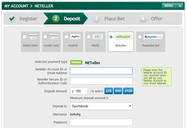 Neteller Deposit